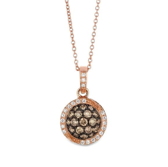 LeVian 14K Rose Gold Chocolate Diamond 0.6 cts 18" Pendant Necklace NEW in Box - Picture 1 of 14